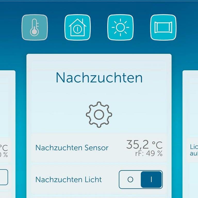 Anzeige der Temperaturen im Schildkrötenhaus mit Möglichkeit der Steuerung aller Komponenten